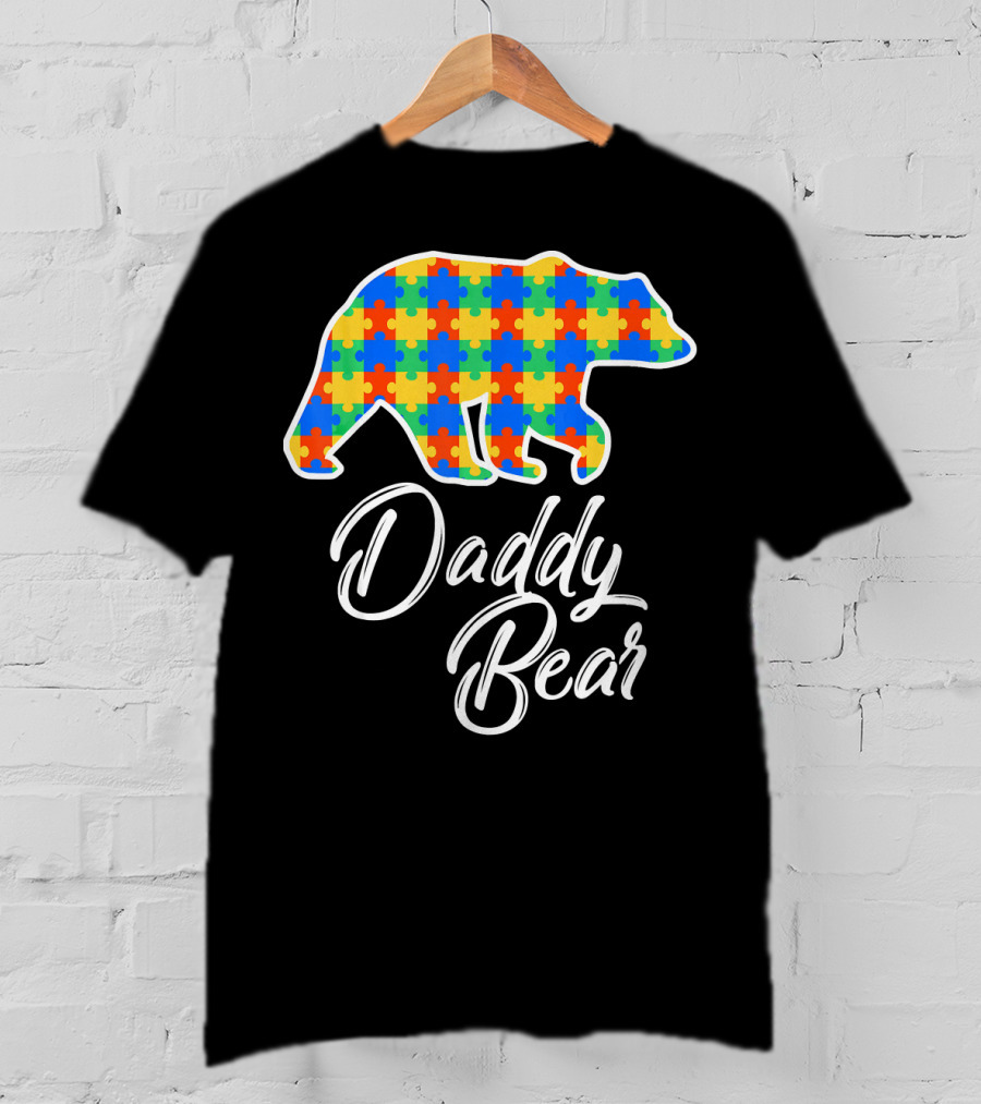 Daddy Bear Autism Puzzle Awareness T-Shirt