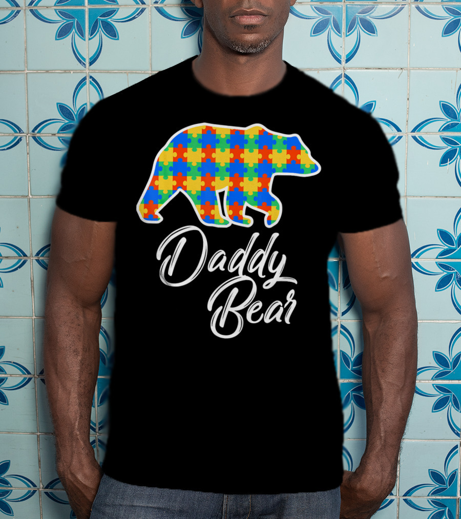 Daddy Bear Autism Puzzle Awareness T-Shirt
