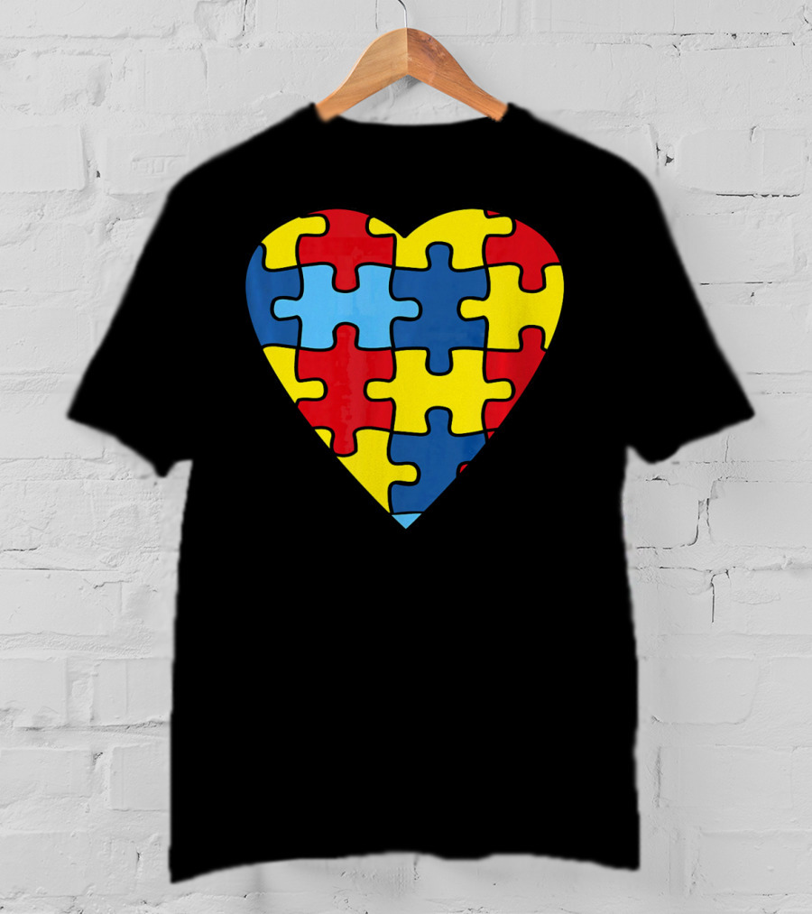 No Words Just Love Puzzle Heart Autism Awareness T-Shirt