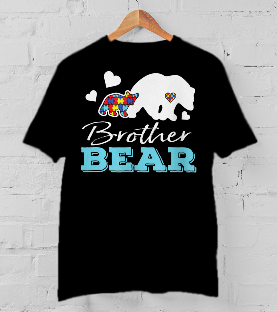 Brother Bear Puzzle Heart Autism Awareness T-Shirt