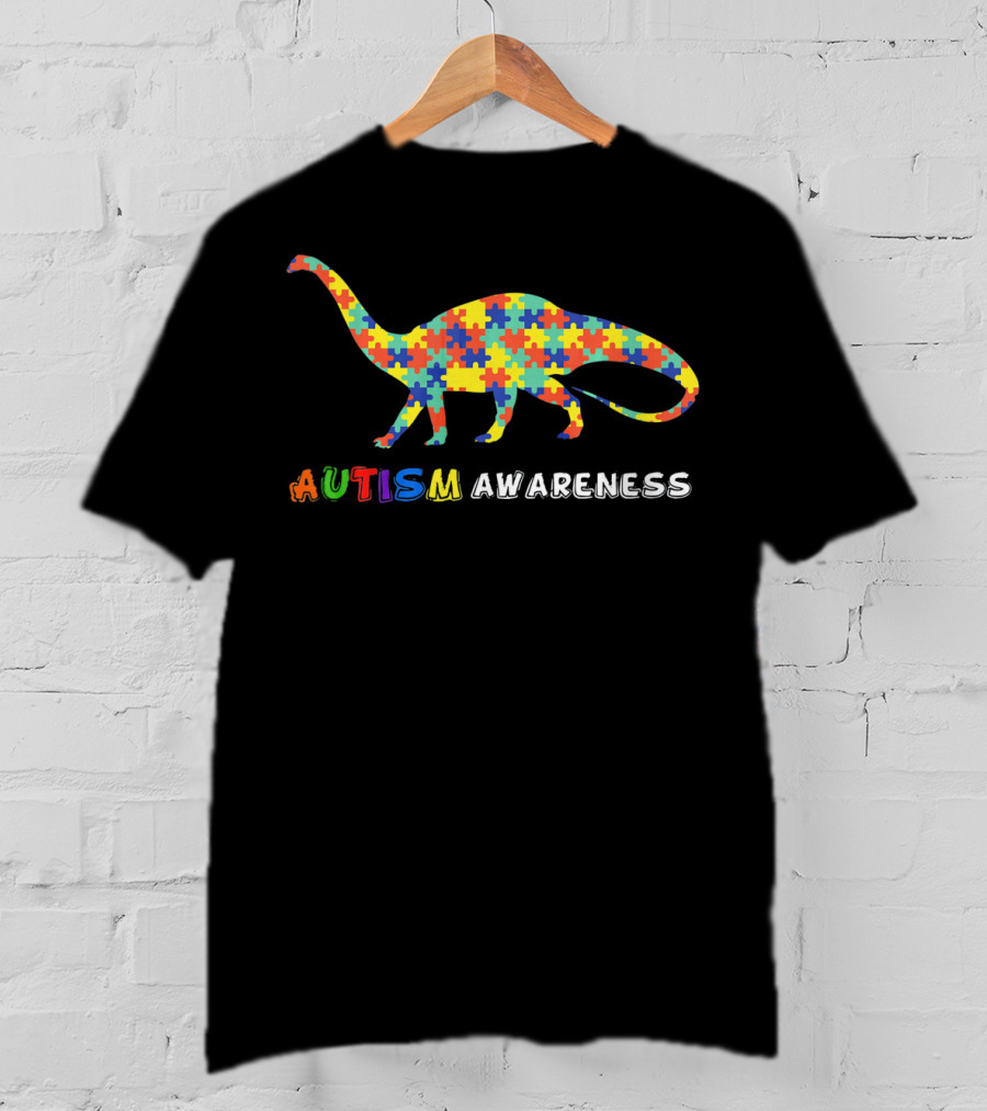 Autism Awareness Dinosaur Puzzle T-Shirt