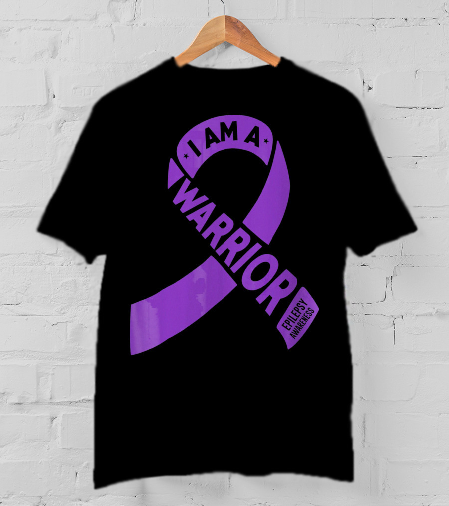 I Am A Warrior Purple Ribbon Epilepsy Awareness T-Shirt