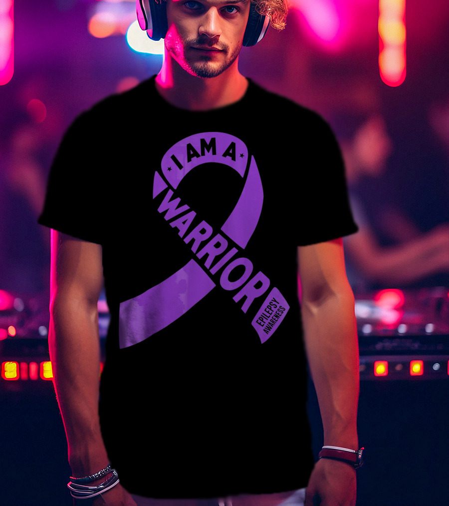 I Am A Warrior Purple Ribbon Epilepsy Awareness T-Shirt