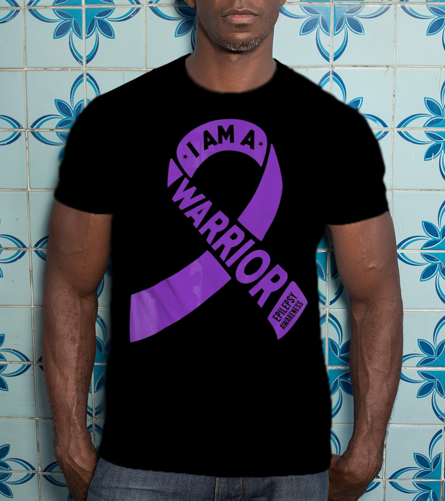I Am A Warrior Purple Ribbon Epilepsy Awareness T-Shirt