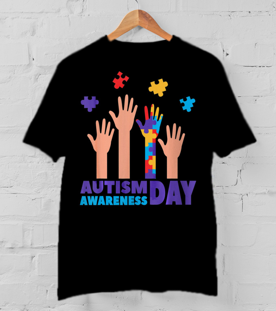 Autism Awareness Day Hands Puzzles T-Shirt