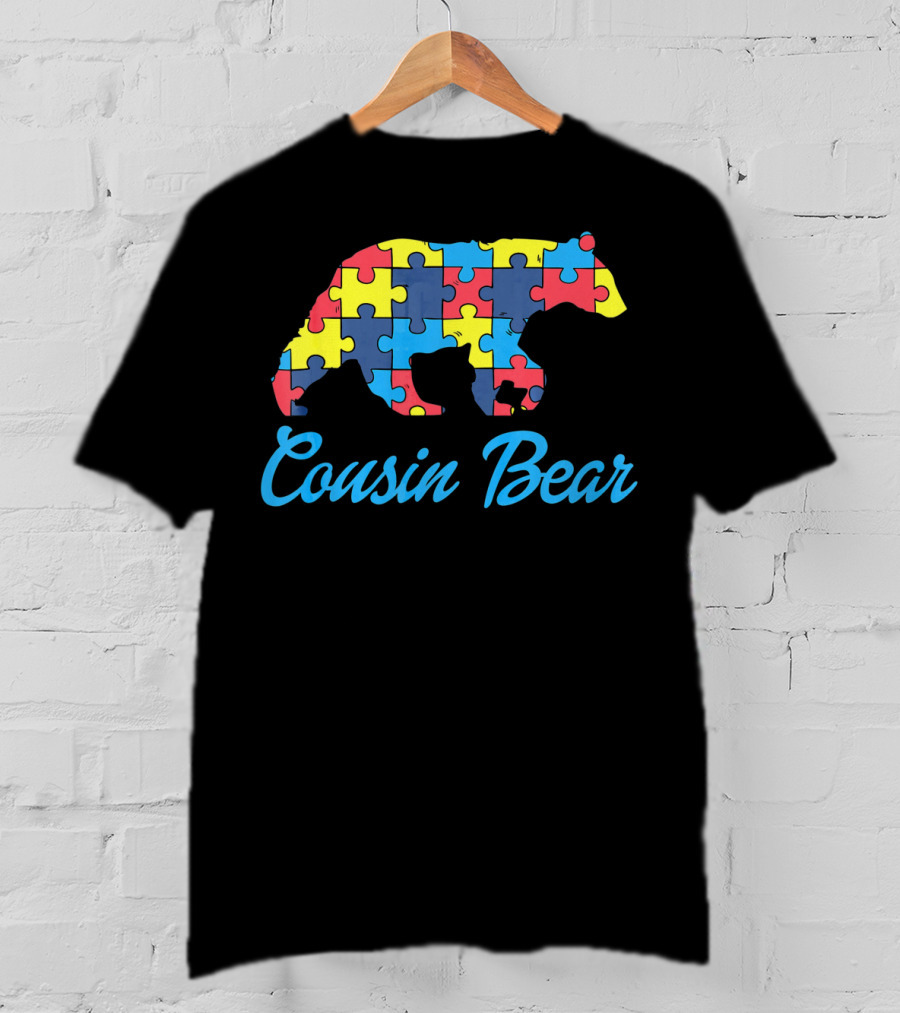 Cousin Bear Autism Awareness Puzzle T-Shirt