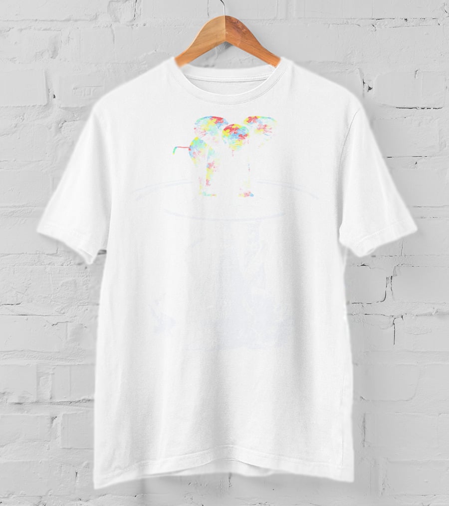 Elephant Autism Awareness Colorful Puzzle T-Shirt