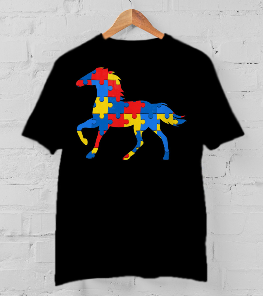 Autism Awareness Puzzle Horse T-Shirt