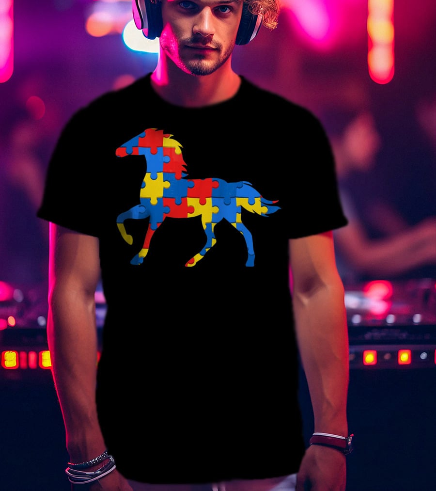 Autism Awareness Puzzle Horse T-Shirt