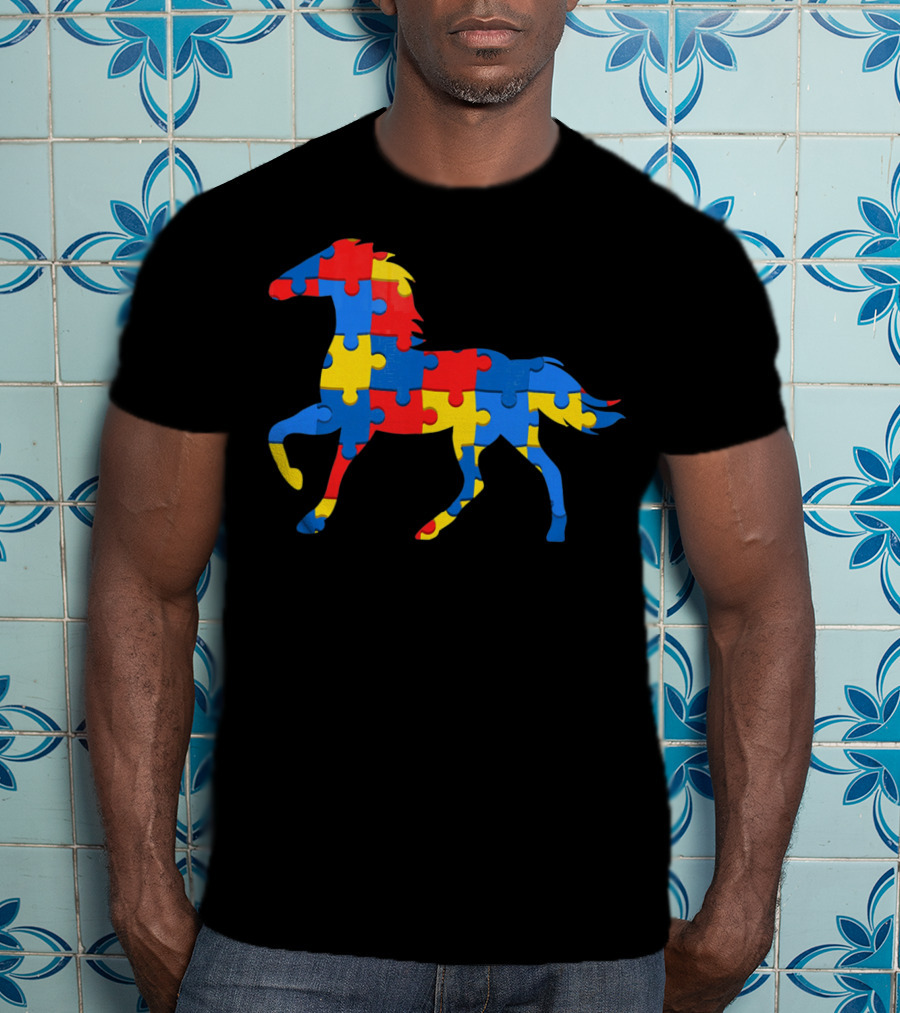 Autism Awareness Puzzle Horse T-Shirt