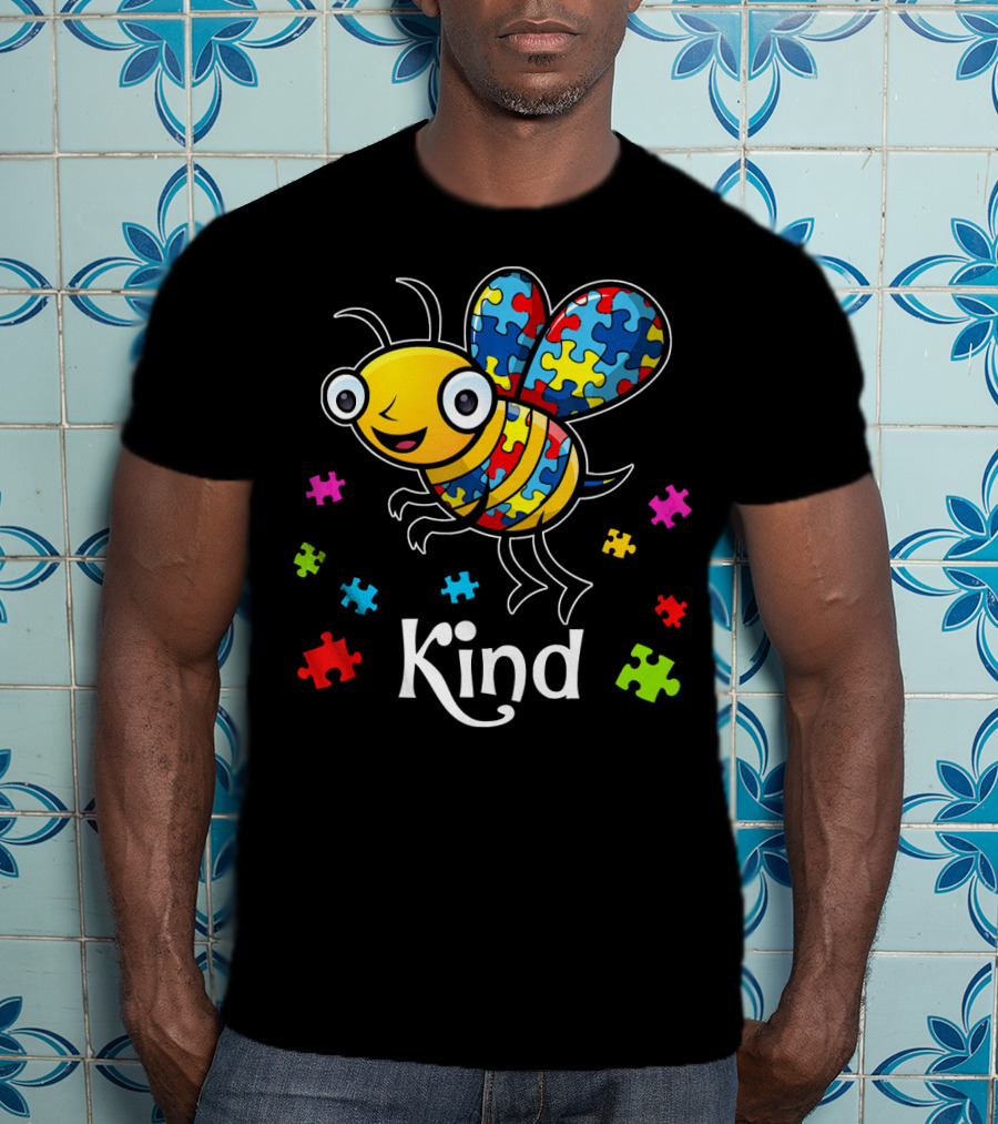 Autism Awareness Puzzle Bee Kind T-Shirt