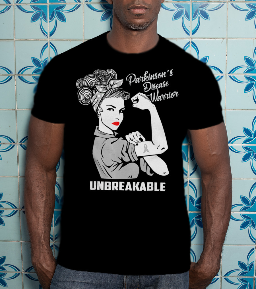 Parkinson's Disease Warrior Unbreakable Rosie The Riveter T-Shirt