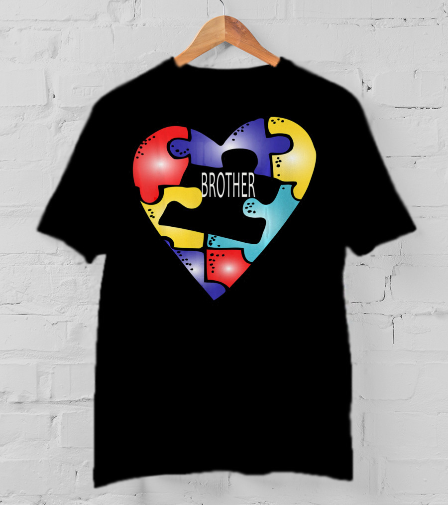 Brother Puzzle Heart Autism Awareness T-Shirt