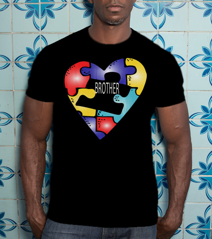 Brother Puzzle Heart Autism Awareness T-Shirt