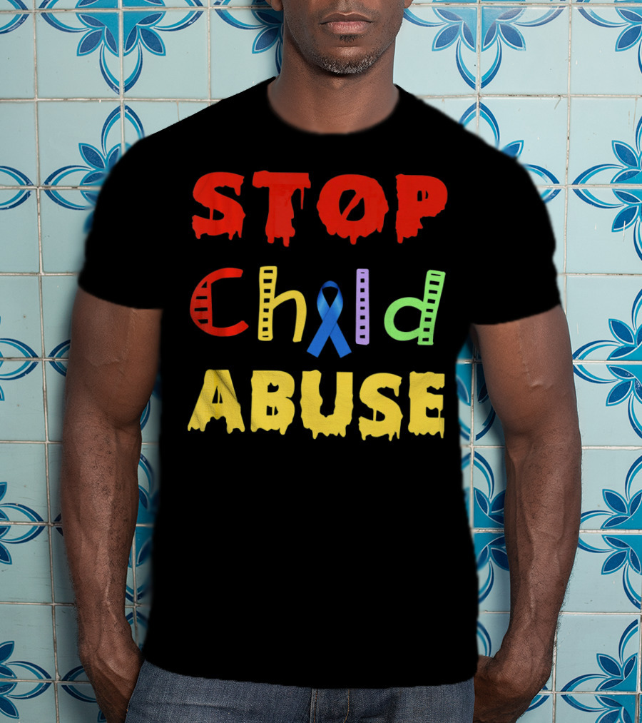 STOP Child Abuse Awareness Blue T-Shirt