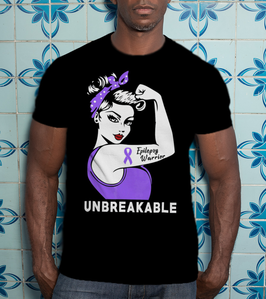 Epilepsy Warrior Unbreakable With Purple T-Shirt