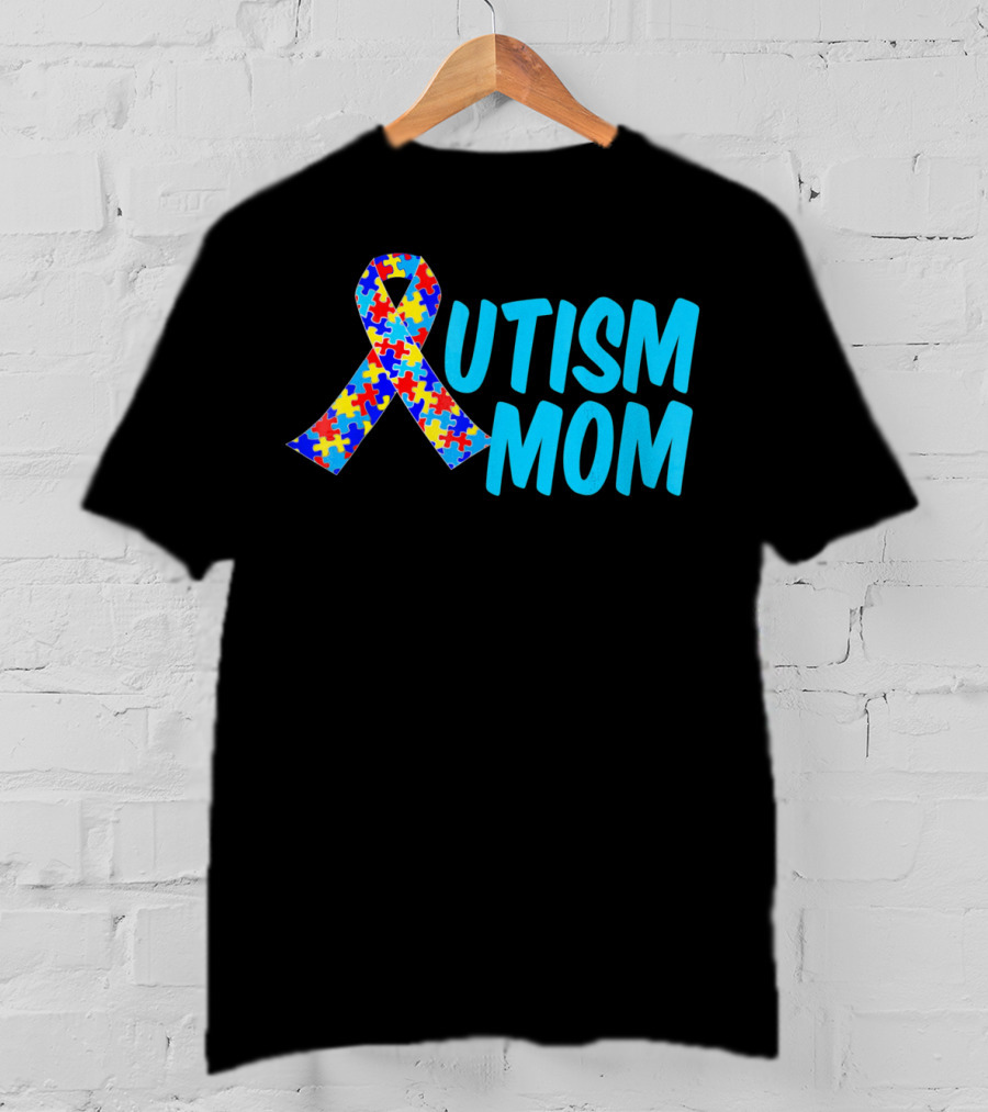 Autism Mom Puzzle Ribbon Awareness T-Shirt