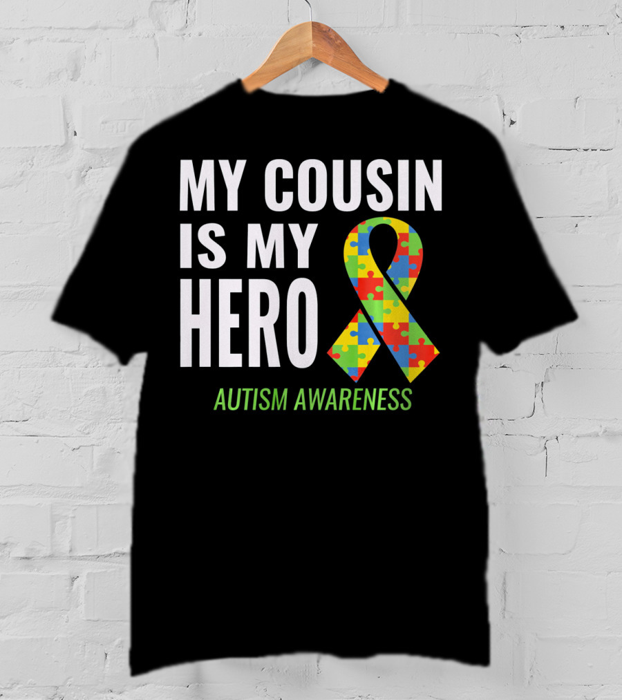 My Cousin Is My Hero Autism Awareness Puzzle T-Shirt