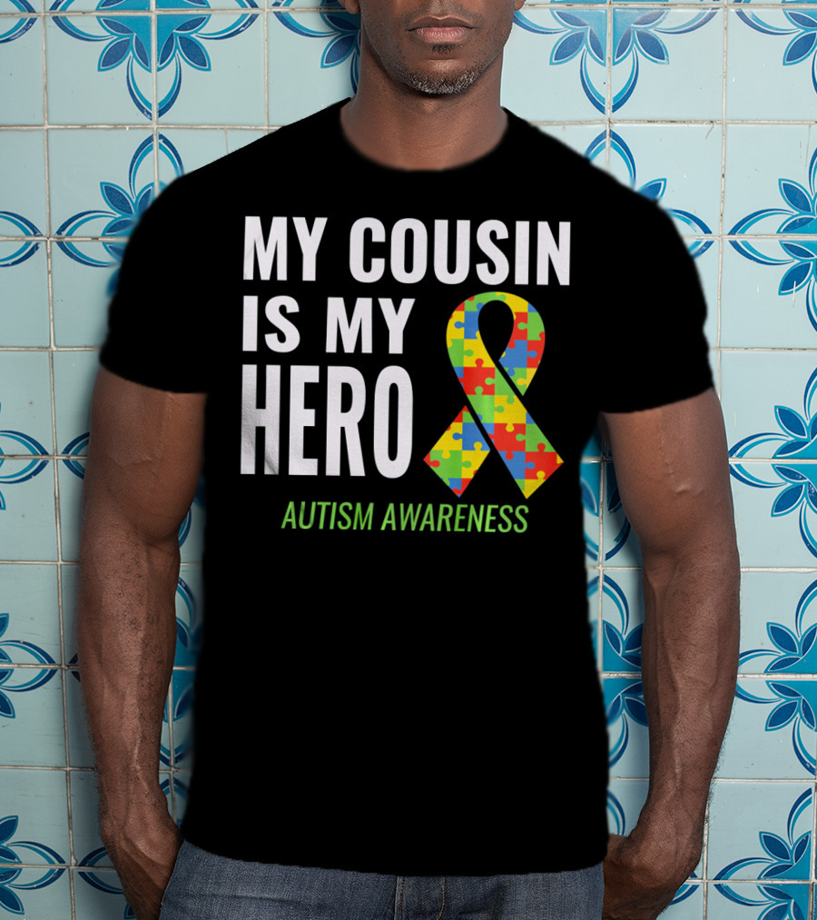 My Cousin Is My Hero Autism Awareness Puzzle T-Shirt