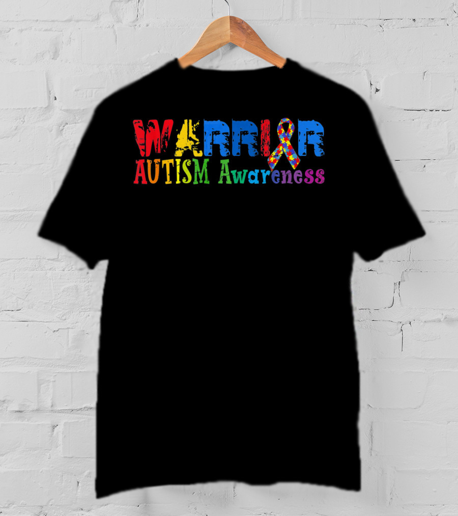 Warrior Autism Awareness Colorful Puzzle T-Shirt