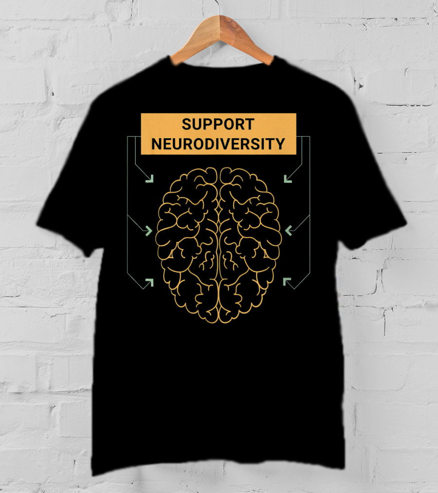 Support Neurodiversity Autism Awareness Brain Arrows T-Shirt