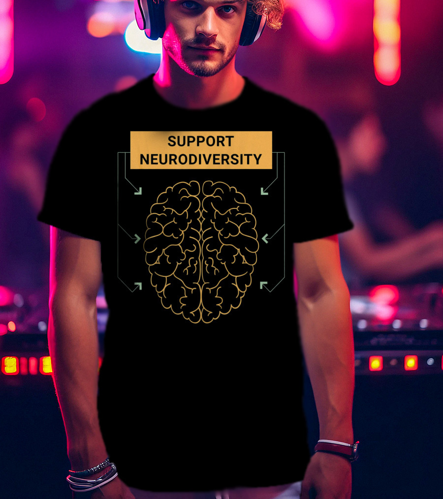 Support Neurodiversity Autism Awareness Brain Arrows T-Shirt