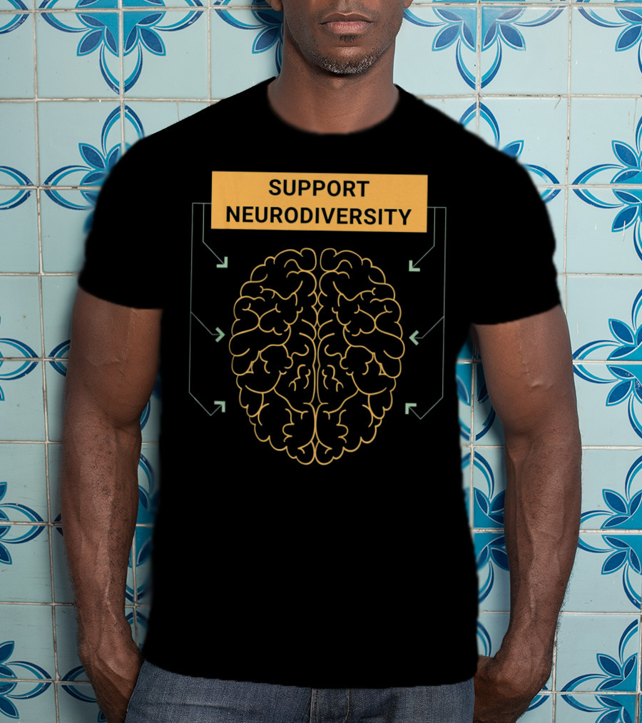 Support Neurodiversity Autism Awareness Brain Arrows T-Shirt
