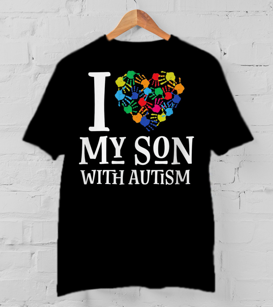 I Love My Son With Autism Spectrum Awareness T-Shirt