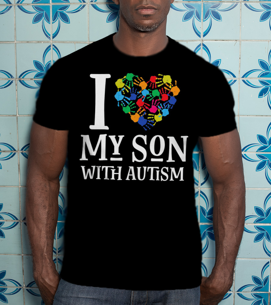 I Love My Son With Autism Spectrum Awareness T-Shirt