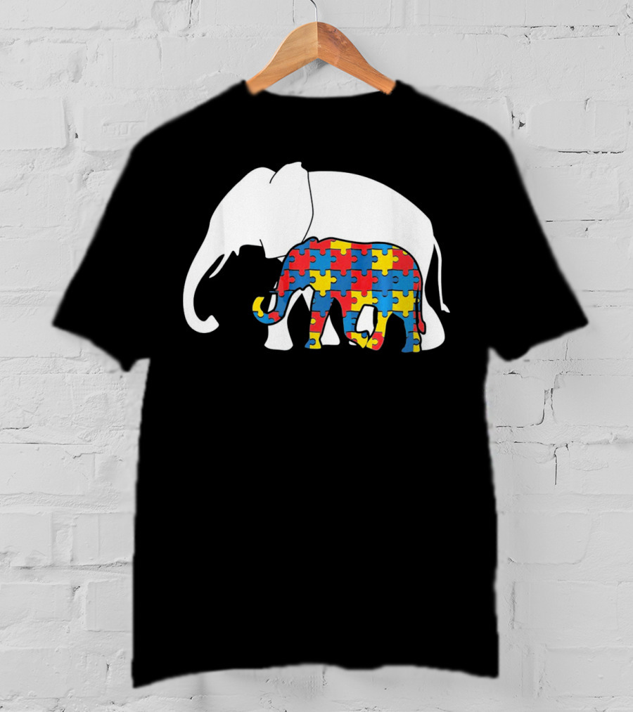 Autism Awareness Puzzle Elephant T-Shirt