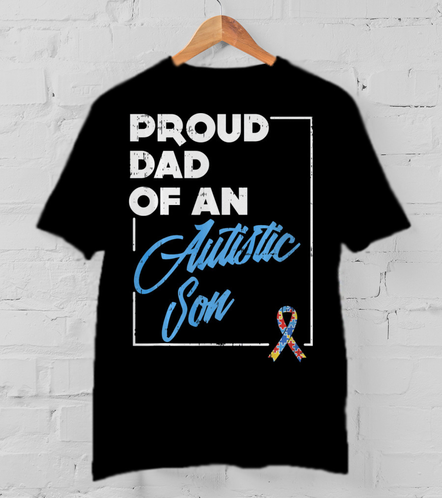 Proud Dad Of An Autistic Son Puzzle T-Shirt