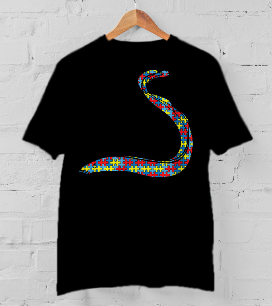 Eel Autism Awareness Kids Carp Fish Puzzle Piece T-Shirt
