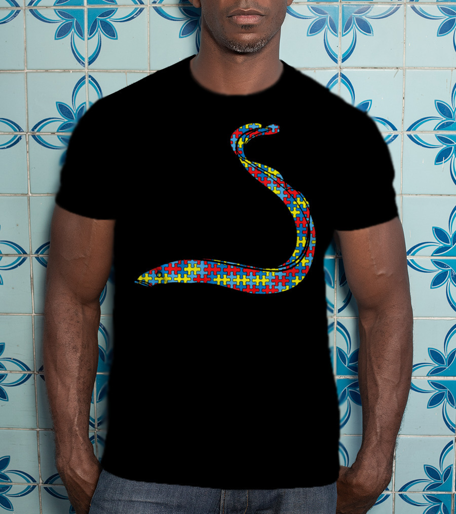 Eel Autism Awareness Kids Carp Fish Puzzle Piece T-Shirt