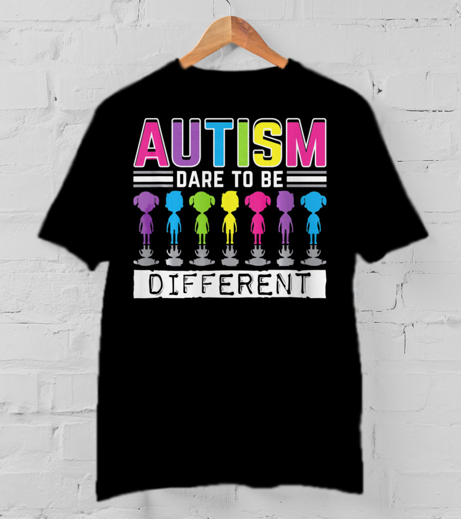 Autism Dare To Be Different Colorful Figures T-Shirt
