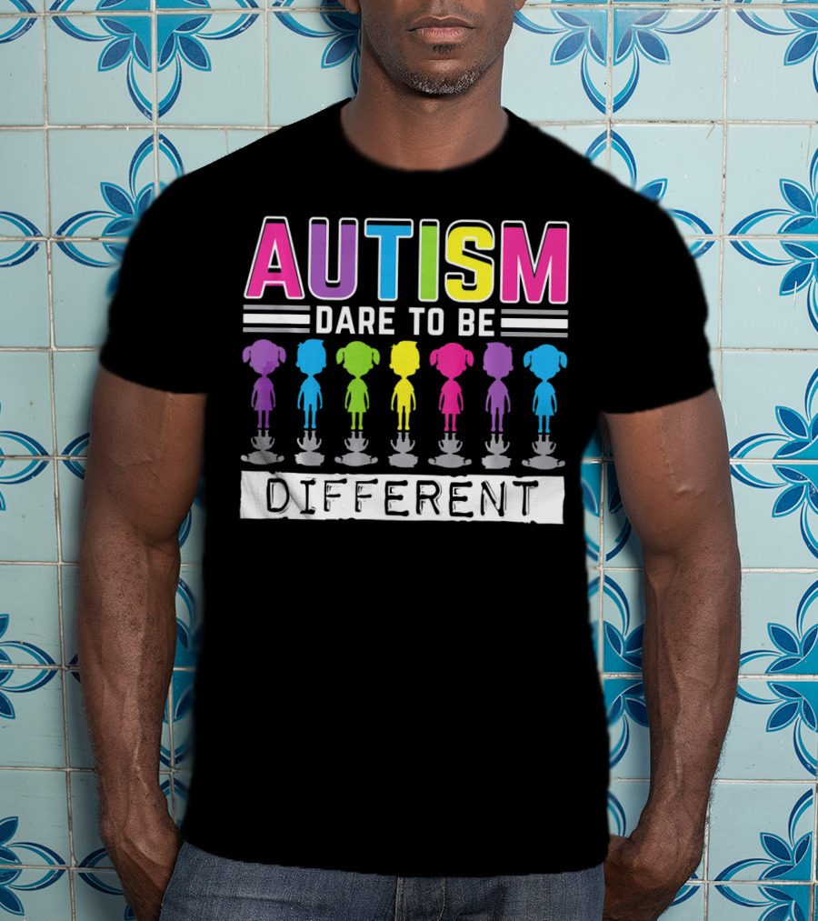 Autism Dare To Be Different Colorful Figures T-Shirt