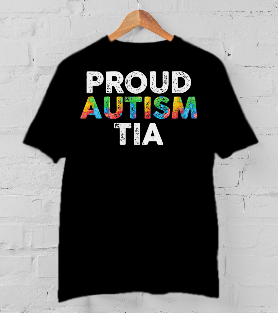 Proud Autism Tia Autism Awareness Colorful Puzzle T-Shirt