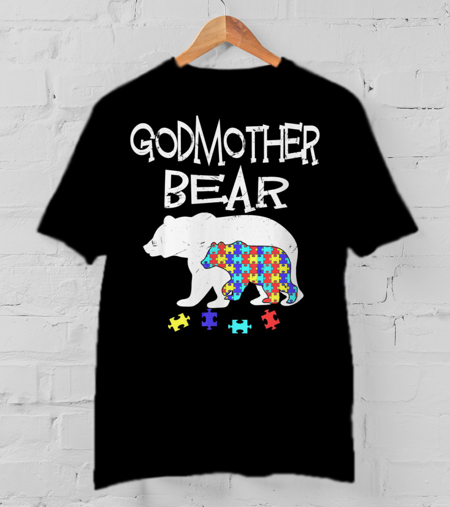 Godmother Bear Puzzle Autism Awareness T-Shirt