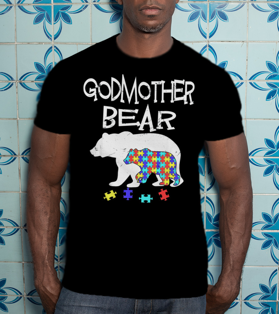 Godmother Bear Puzzle Autism Awareness T-Shirt