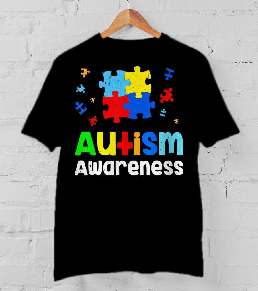 Autism Awareness Puzzle Pieces Heart Aut T-Shirt