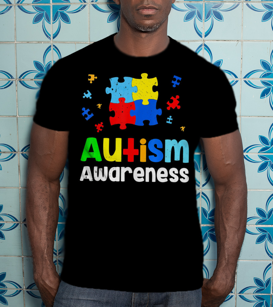 Autism Awareness Puzzle Pieces Heart Aut T-Shirt