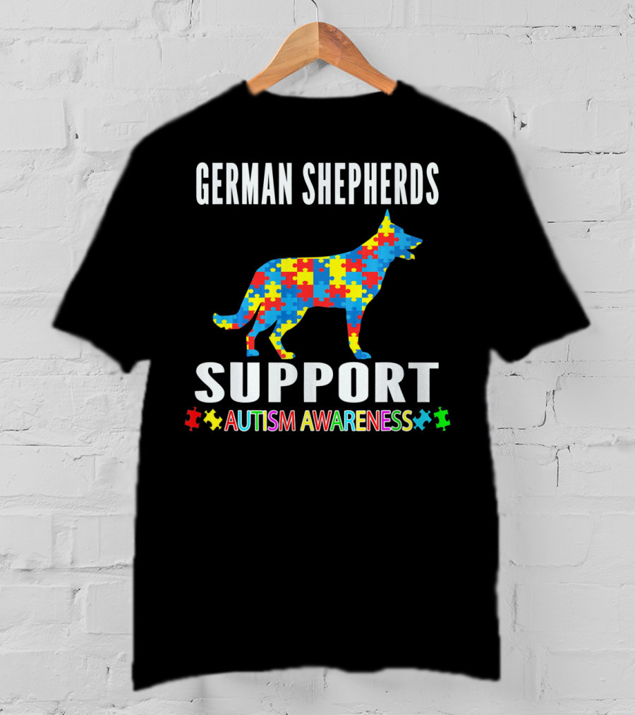 German Shepherds Support Autism Awareness Puzzle T-Shirt