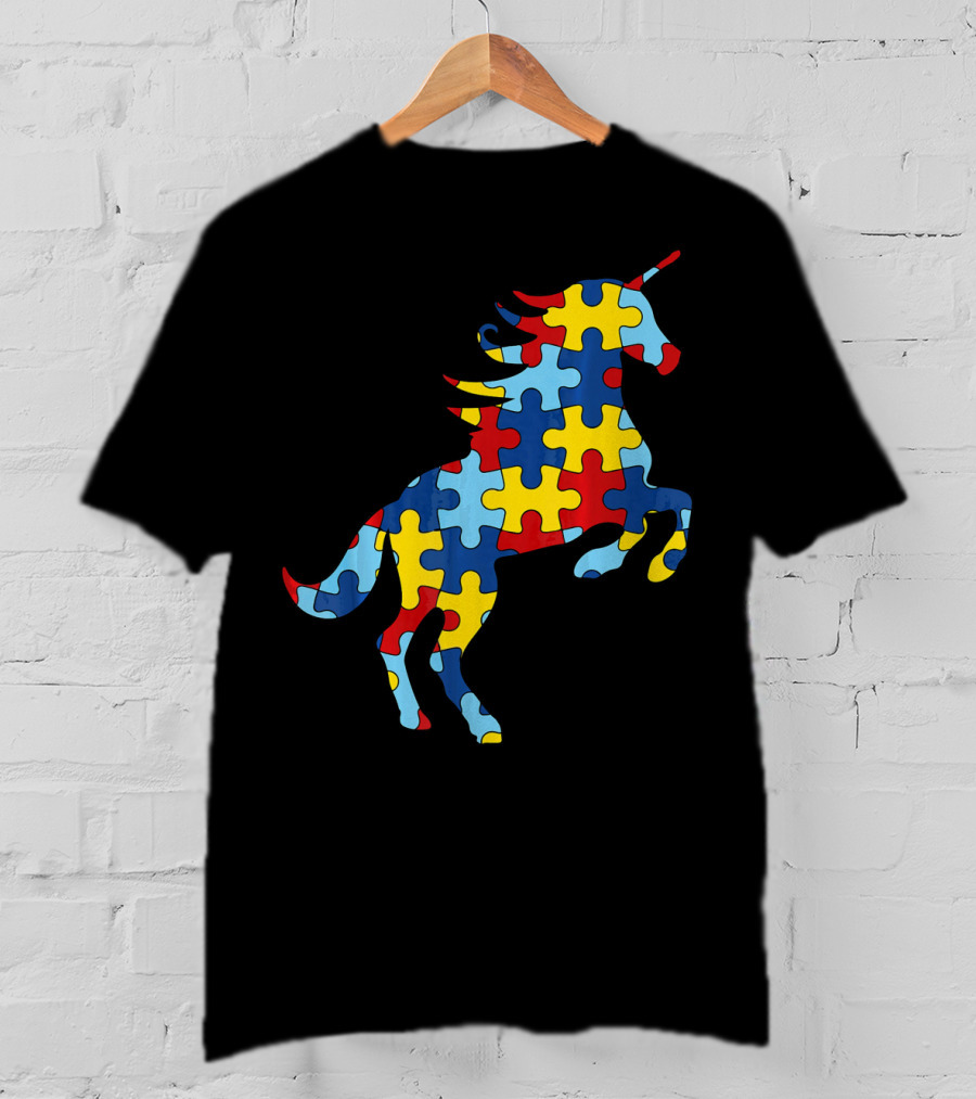 Autism Awareness Day Unicorn Puzzle T-Shirt