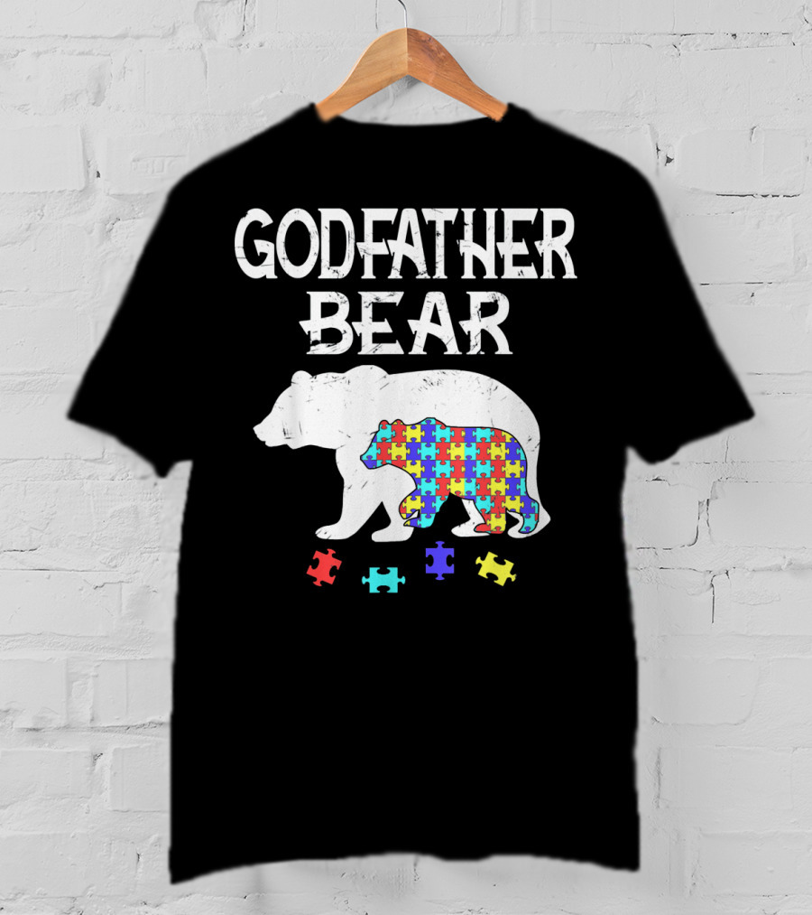 Godfather Bear Autism Awareness Puzzle T-Shirt