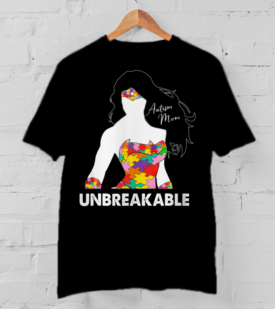 Autism Mom Unbreakable Puzzle Piece Empowerment T-Shirt