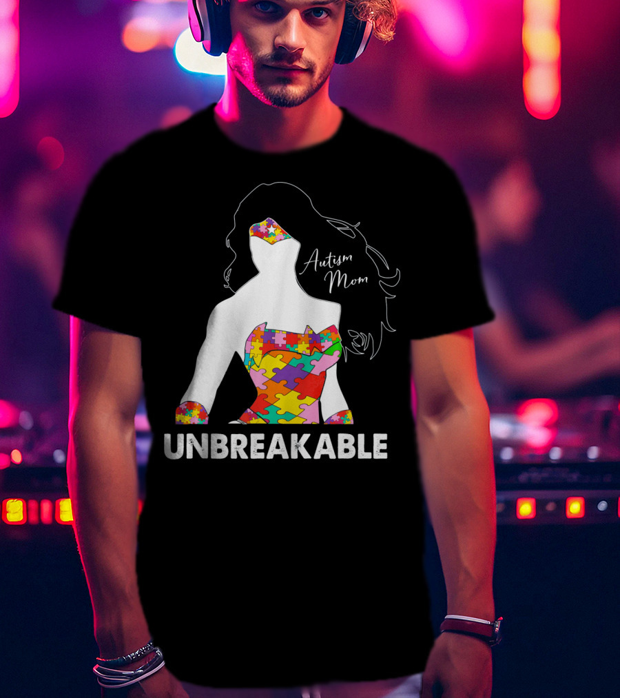 Autism Mom Unbreakable Puzzle Piece Empowerment T-Shirt
