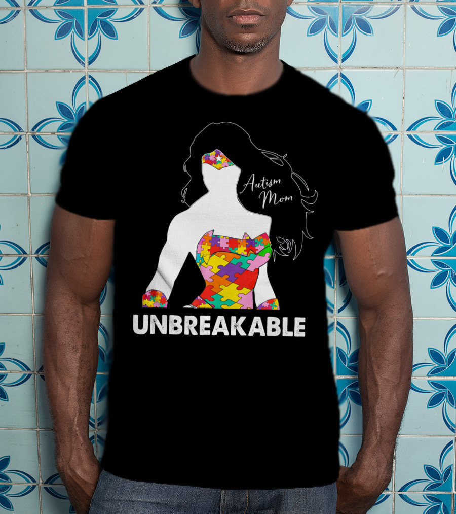 Autism Mom Unbreakable Puzzle Piece Empowerment T-Shirt