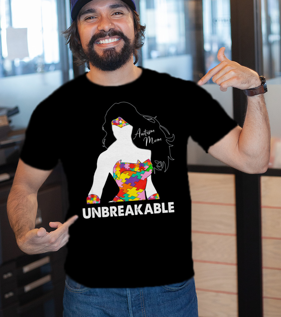 Autism Mom Unbreakable Puzzle Piece Empowerment T-Shirt
