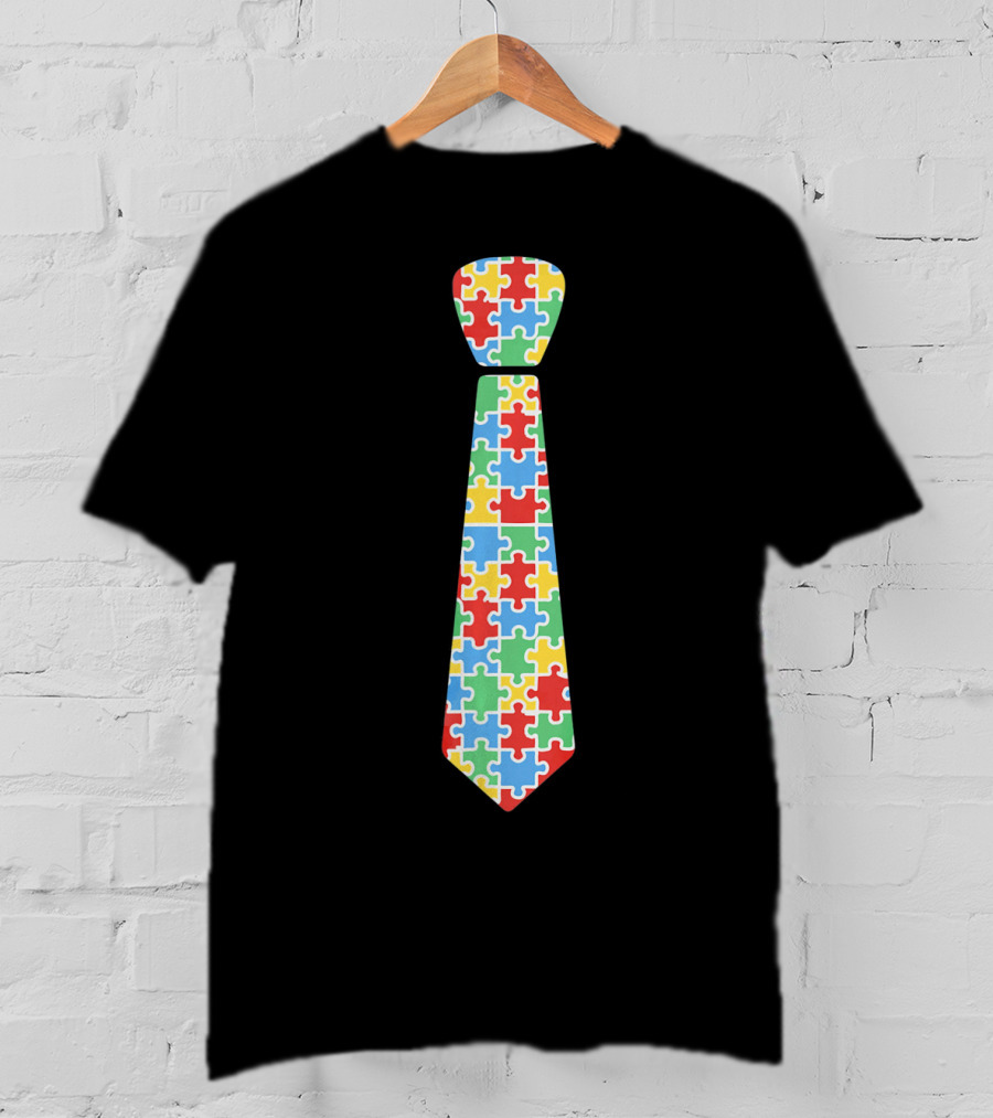 Autism Awareness Puzzle Piece Necktie T-Shirt