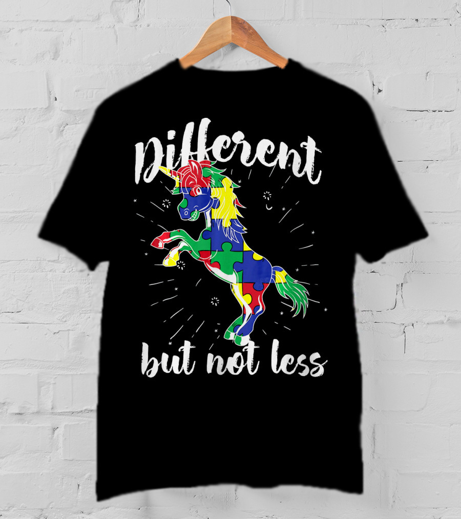Different Not Less Unicorn Autism Awareness T-Shirt