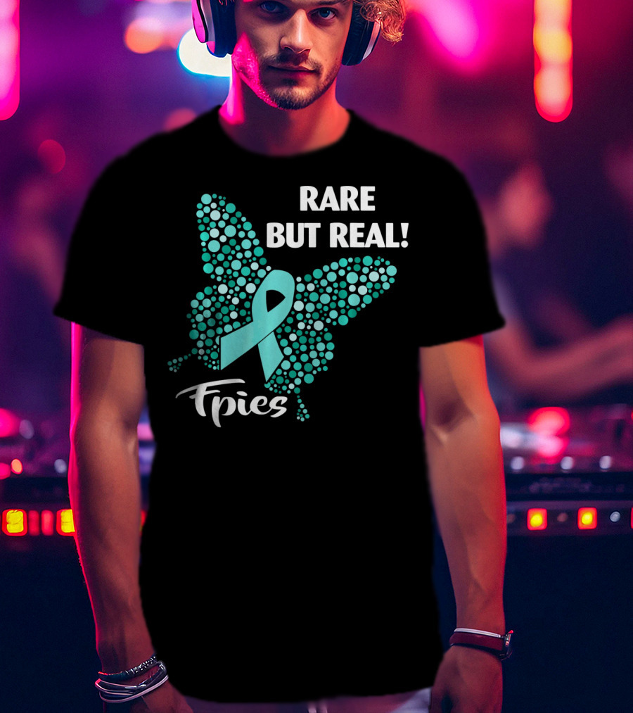 Rare But Real FPIES Awareness Ribbon Butterfly T-Shirt